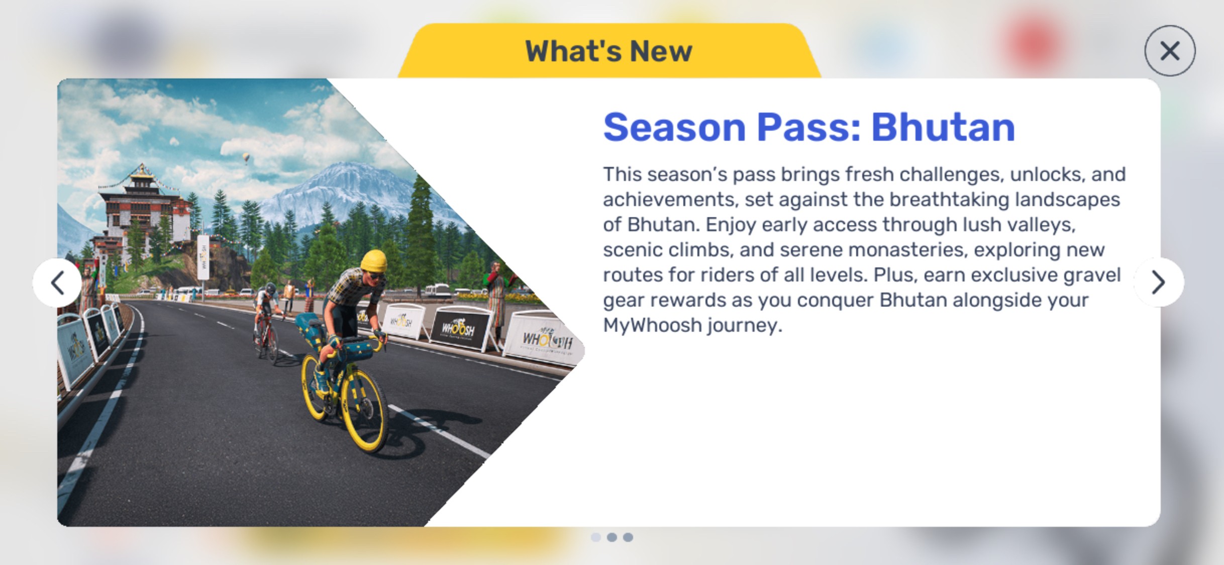 Captura de pantalla de la aplicación MyWhoosh