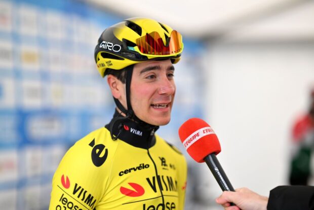 GUILHERAND-GRANGES, FRANCE - MARCH 01: Cian Uijtdebroeks of Belgium and Team Visma