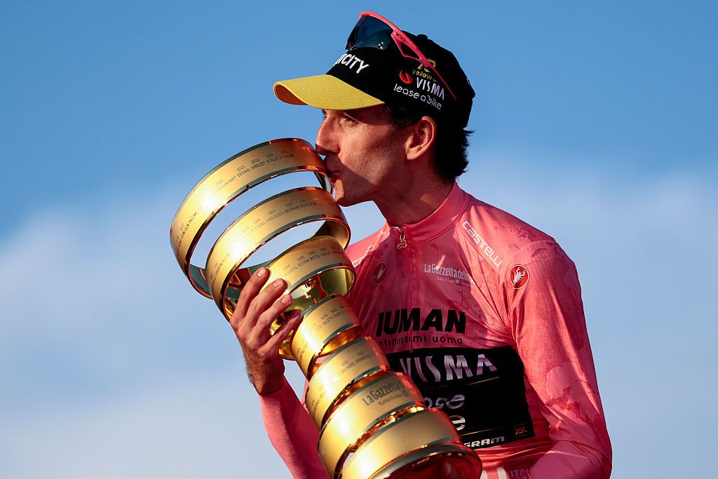 2025 Giro d'Italia: Simon Yates celebrates the overall win