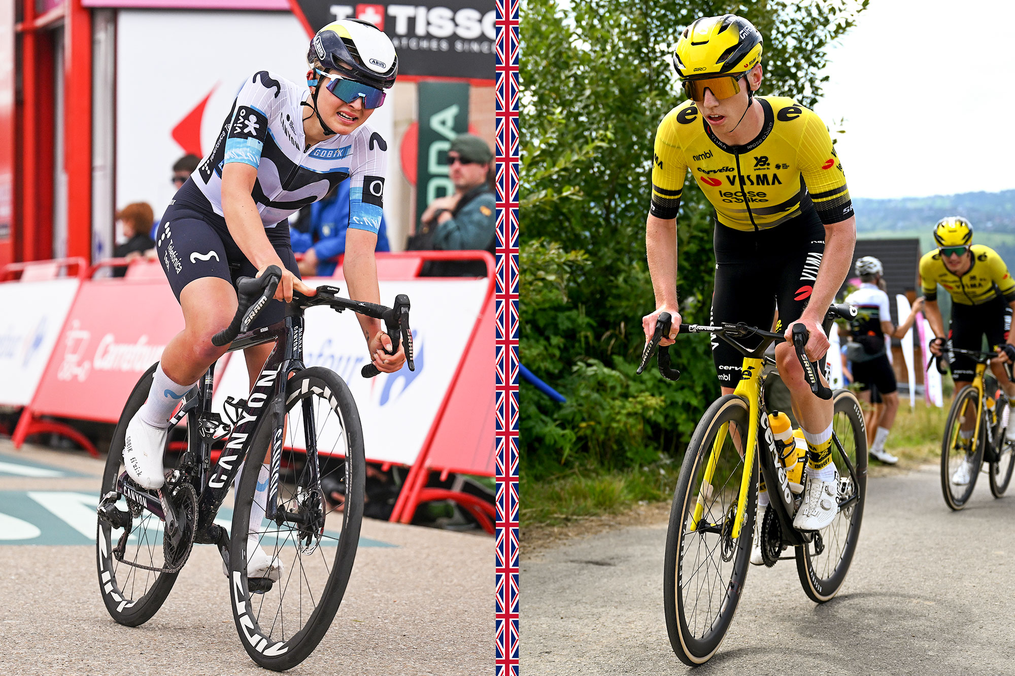 Cat Ferguson (Movistar) y Matthew Brennan (Visma-Lease A Bike) son dos de los pilotos más prometedores de la nueva generación de corredores británicos