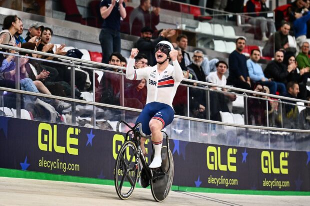 Picture by Olly Hassell/SWpix.com - 04/02/2026 - Cycling - 2026 UEC Track Elite European Championships - Konya Velodrome, Konya, Türkiye - Men’s Sprint - For Gold - Matthew Richardson (Great Britain) Wins the Men’s Sprint to become European Champion
