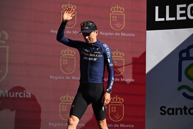 2026 Vuelta a Murcia: Tom Pidcock celebrates finishing third
