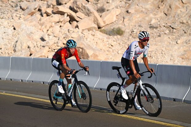 Antonio Tiberi and Isaac del Toro on stage 6 at the UAE Tour