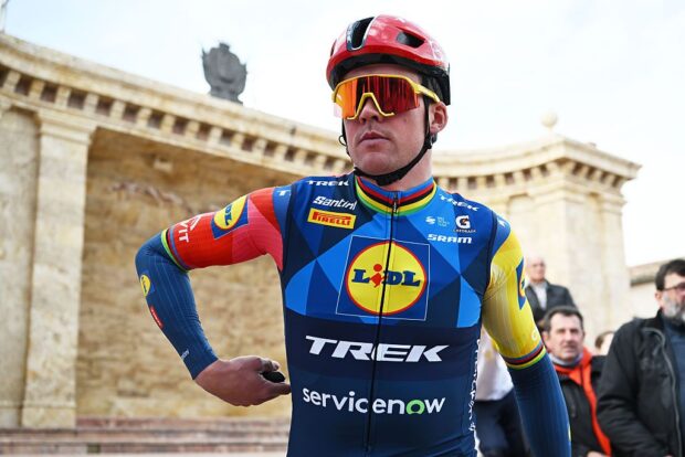 SEGORBE, SPAIN - FEBRUARY 04: Mads Pedersen of Denmark and Team Lidl - Trek prior to the 77th Volta Comunitat Valenciana 2026, Stage 1 a 160km stage from Segorbe to Torreblanca on February 04, 2026 in Segorbe, Spain. (Photo by Szymon Gruchalski/Getty Images)