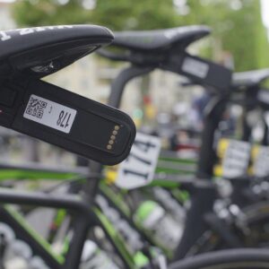 The GPS tracker on a bike