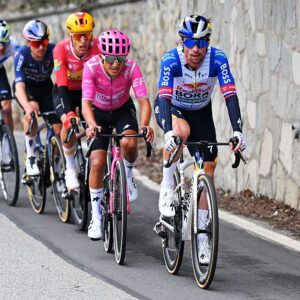 TURIN, ITALY - MARCH 18: (L-R) Jefferson Alexander Cepeda of Ecuador and Team EF Education - EasyPost and Primoz Roglic of Slovenia and Team Red Bull - BORA - hansgrohe attack during the 106th Milano-Torino 2026 a 174km one day race from Rho to Turin - Superga 670m / #UCIWT / on March 18, 2026 in Turin, Italy. (Photo by Tim de Waele/Getty Images)