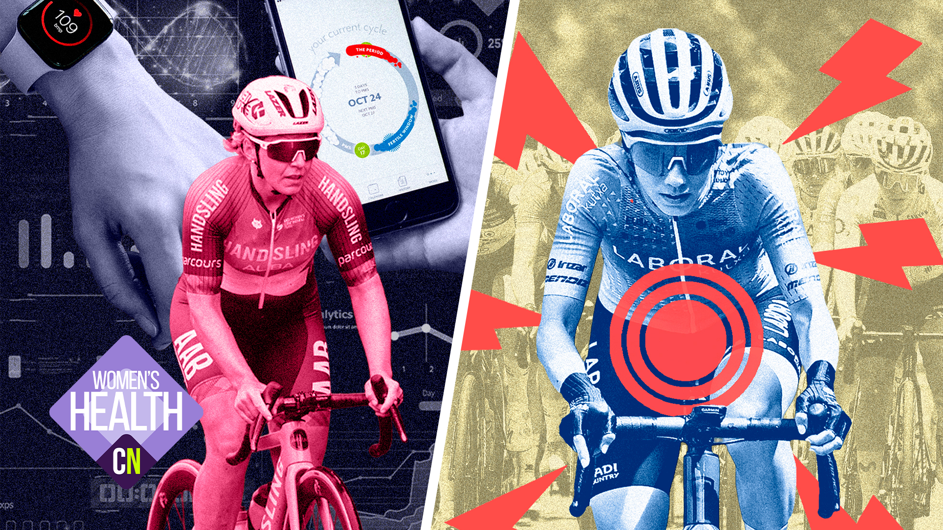 Ilustraciones que representan problemas de salud de la mujer.