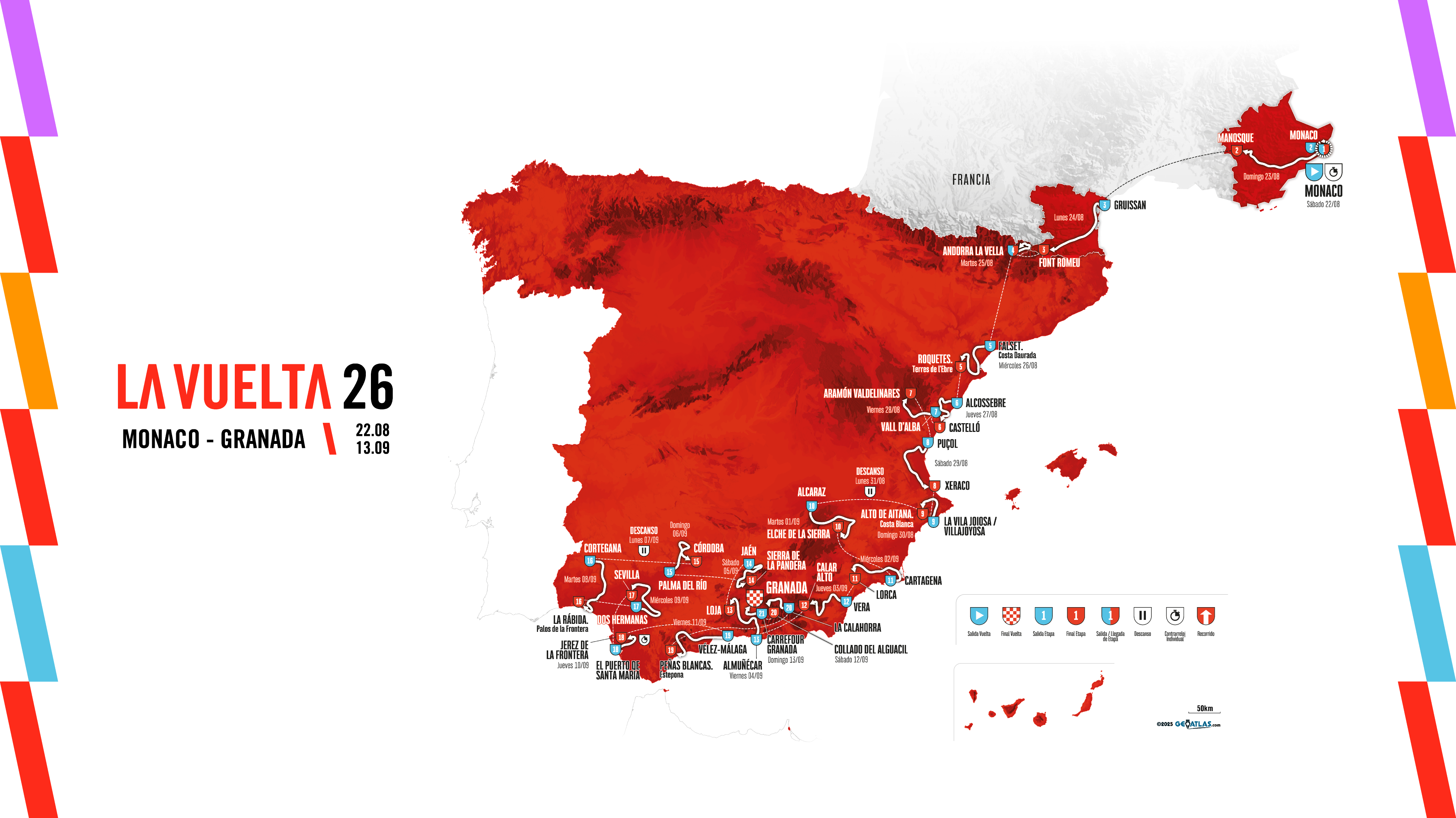Mapa general de la Vuelta a España 2026