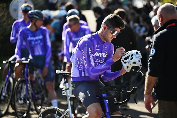 Luke Durbridge of Australia and Team Jayco AlUla prior to Paris-Nice 2026, Stage 2 . (Photo by Szymon Gruchalski/Getty Images)