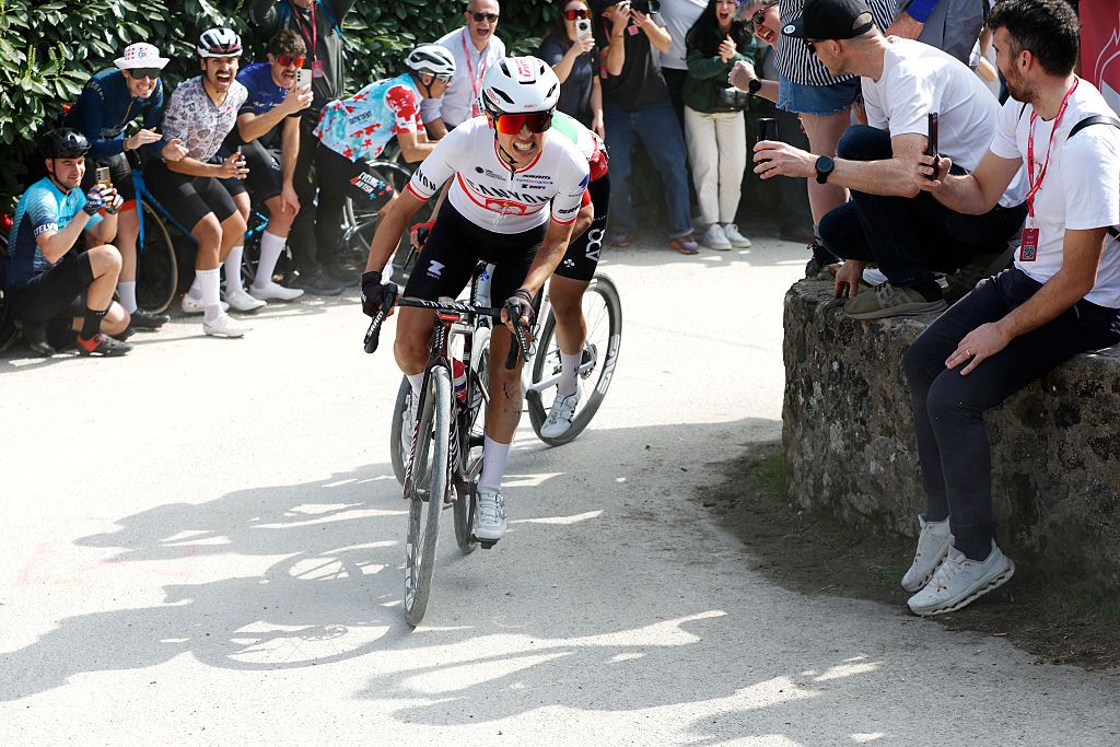 Kasia Niewiadoma-Phinney in action at Strade Bianche