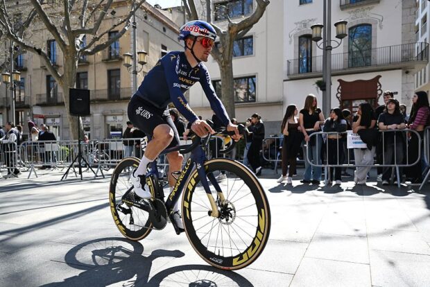 FIGUERES, SPAIN - MARCH 24: Thomas Pidcock of Great Britain and Team Pinarello Q36.5 Pro Cycling prior to the 105th Volta a Catalunya 2026, Stage 2 a 167.4km stage from Figueres to Banyoles / #UCIWT / on March 24, 2026 in Figueres, Spain. (Photo by Szymon Gruchalski/Getty Images)