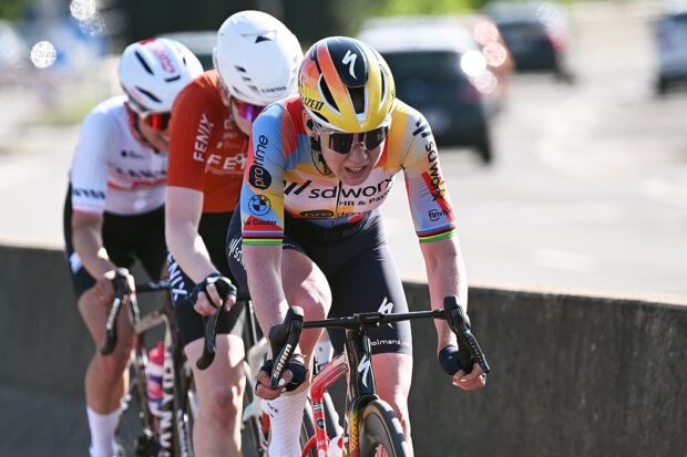 Anna van der Breggen during the 2026 Liege - Bastogne - Liege