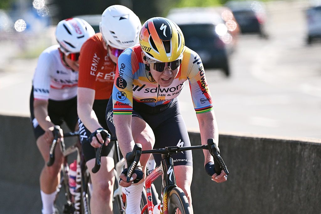 Anna van der Breggen during the 2026 Liege - Bastogne - Liege