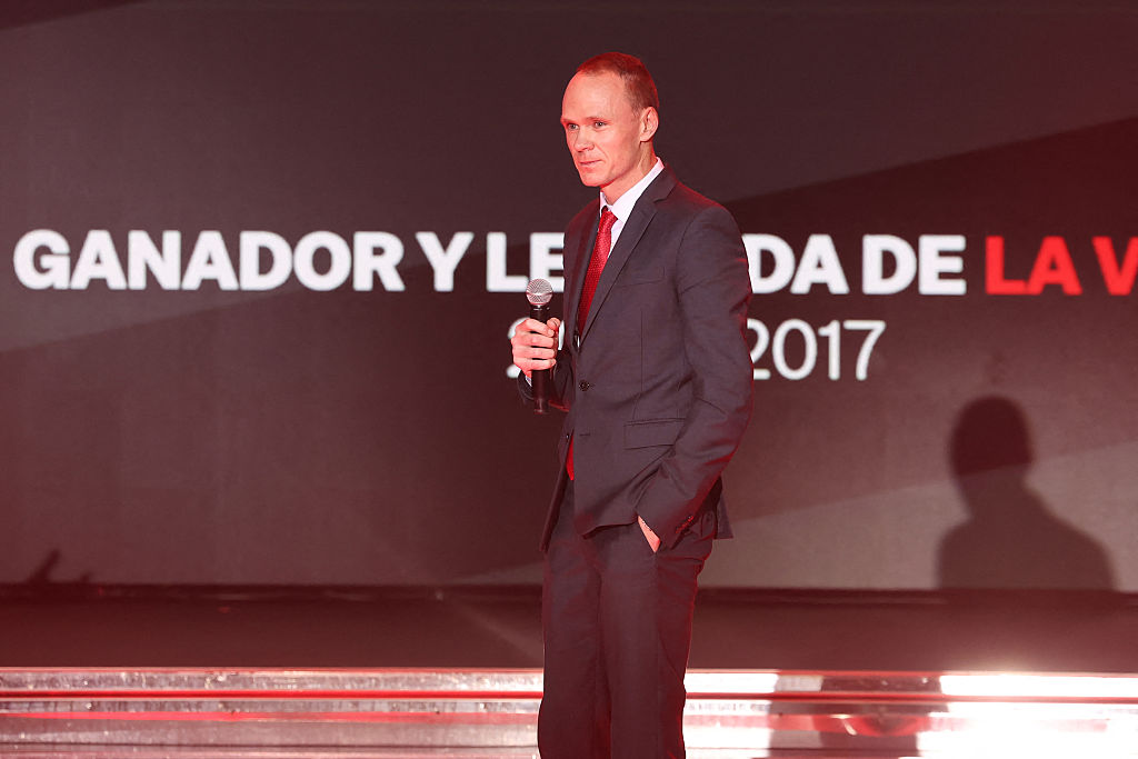 Chris Froome durante la presentación de la Vuelta a España 2026