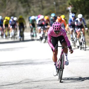 Richard Carapaz on the attack during the 2026 Volta a Catalunya