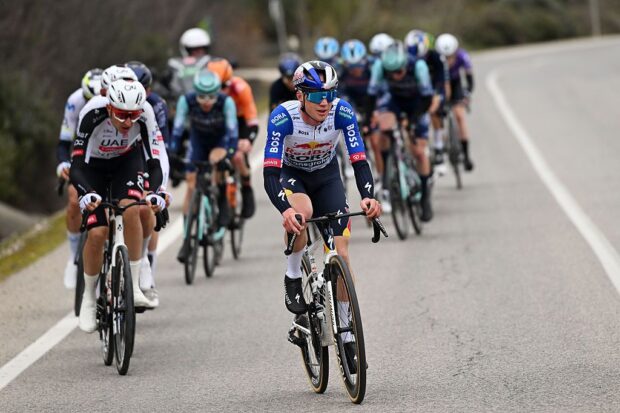 UBEDA, SPAIN - FEBRUARY 16: Maxim Van Gils of Belgium and Team Red Bull - BORA - hansgrohe competes during the 5th Clasica Jaen Paraiso Interior 2026 a 154.2km one day race from Ubeda to Ubeda on February 16, 2026 in Ubeda, Spain. (Photo by Dario Belingheri/Getty Images)