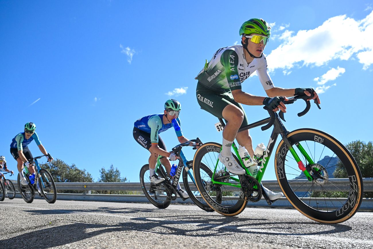 LA LINEA DE LA CONCEPCION, SPAIN - FEBRUARY 23: Jaume Guardeno of Spain and Team Caja Rural - Seguros RGA competes during the 71st Vuelta a Andalucia Ruta Ciclista Del Sol 2025, Stage 5 a 168.1km stage from Benahavis to La Linea de la Concepcion on February 23, 2025 in BLa Linea de la Concepcion, Spain. (Photo by Szymon Gruchalski/Getty Images)