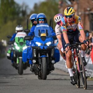 Belgian Lotte Kopecky of SD Worx-Protime pictured in action during the women's Paris-Roubaix cycling race
