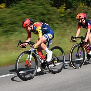 Lauretta Hanson of Australia and Team Lidl - Trek and Marta Jaskulska of Poland and Team Human Powered Health compete in the breakaway during stage 4