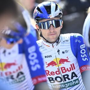 Australian Jai Hindley of Red Bull-BORA-hansgrohe pictured at the start of the men's race of the 90th edition of the 'La Fleche Wallonne', one day cycling race (Waalse Pijl - Walloon Arrow), 200 km from Herstal to Huy, Wednesday 22 April 2026. BELGA PHOTO JASPER JACOBS (Photo by JASPER JACOBS / BELGA MAG / Belga via AFP)