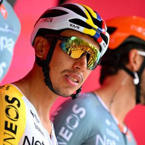 BURGAS, BULGARIA - MAY 09: Egan Bernal of Colombia and Netcompany INEOS Cycling Team prior to the 109th Giro d&amp;apos;Italia 2026, Stage 2 a 221km stage from Burgas to Veliko Tarnovo / #UCIWT / on May 09, 2026 in Burgas, Bulgaria. (Photo by Tim de Waele/Getty Images)