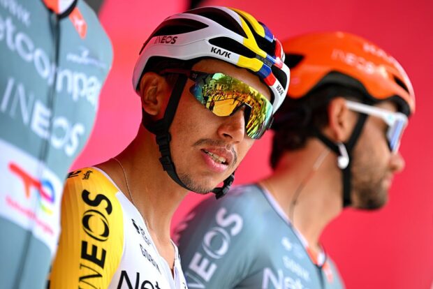 BURGAS, BULGARIA - MAY 09: Egan Bernal of Colombia and Netcompany INEOS Cycling Team prior to the 109th Giro d&amp;apos;Italia 2026, Stage 2 a 221km stage from Burgas to Veliko Tarnovo / #UCIWT / on May 09, 2026 in Burgas, Bulgaria. (Photo by Tim de Waele/Getty Images)