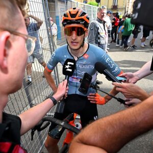 Ben Turner of Great Britain and Netcompany INEOS Cycling Team meets the media press after the 109th Giro d&amp;apos;Italia 2026, Stage 4 a 138km stage from Catanzaro to Cosenza