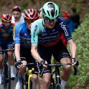 Gall leading Vingegaard and other GC contenders during the Giro