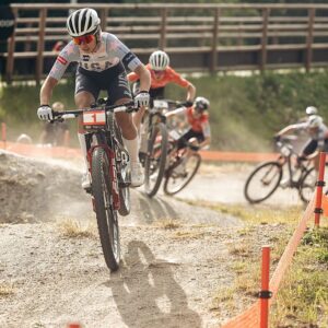 NOVE MESTO, CZECH REPUBLIC - MAY 22: Makena Kellerman of United States competes in the UCI Mountain Bike World Championships Cross Country XCC Women U23 on May 22, 2026 in NOVE MESTO, Czech Republic. (Photo by Piotr Staron/Getty Images)