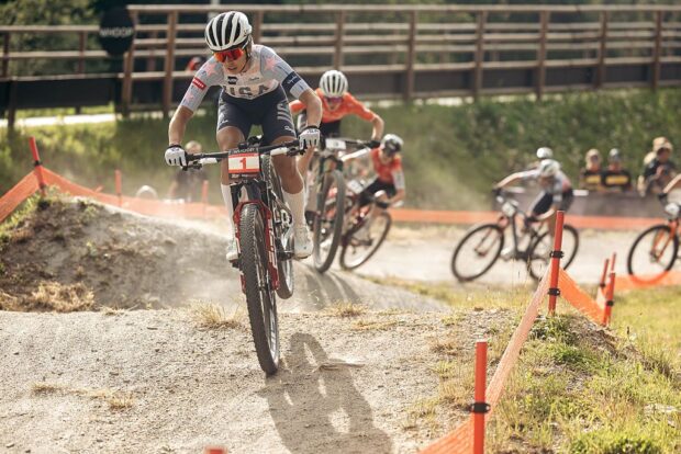 NOVE MESTO, CZECH REPUBLIC - MAY 22: Makena Kellerman of United States competes in the UCI Mountain Bike World Championships Cross Country XCC Women U23 on May 22, 2026 in NOVE MESTO, Czech Republic. (Photo by Piotr Staron/Getty Images)