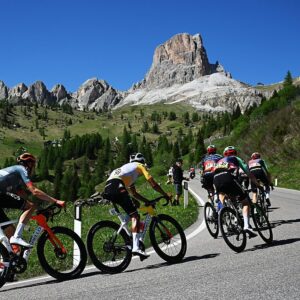 ALLEGHE, ITALY - MAY 29: (L-R) Thymen Arensman of Netherlands and Egan Bernal of Colombia and Netcompany INEOS Cycling Team climbing to the Passo Giau (2226m) during the 109th Giro d&amp;apos;Italia 2026, Stage 19 a 151km stage from Feltre to Alleghe - Piani di Pezze 1467m / #UCIWT / on May 29, 2026 in Alleghe, Italy. (Photo by Dario Belingheri/Getty Images)