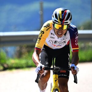 Egan Bernal of Colombia and Team INEOS Grenadiers competes in the chase group during the 48th Tour of the Alps