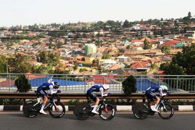 2026 Road World Championships: Paul Seixas as part of the silver-medal-winning French TTT team in the mixed relay event