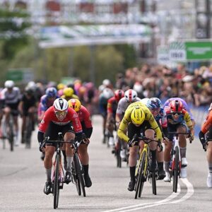 COPENHAGEN, DENMARK - JUNE 13: (L-R) Race winner Lorena Wiebes of Netherlands and Team SD Worx - Protime, Nienke Veenhoven of Netherlands and Team Visma