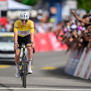 Tadej Pogačar during a stage race in the first half of the 2026 season