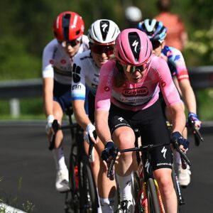 Anna van der Breggen (SD Worx - Protime) leads the race during stage 5 of the 2026 Giro d'Italia Women a 146km stage from Longarone to Sante Stefano di Cadore. (Photo by Luc Claessen/Getty Images)