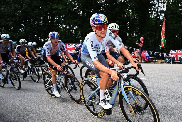 Tom Pidcock of Great Britain and Team Pinarello Q36.5 Pro Cycling competes in the breakaway during the 113th Tour de France 2026, Stage 13 a 205.8km stage from Dole to Belfort / #UCIWT / on July 17, 2026 in Belfort, France. (Photo by Tim de Waele/Getty Images)