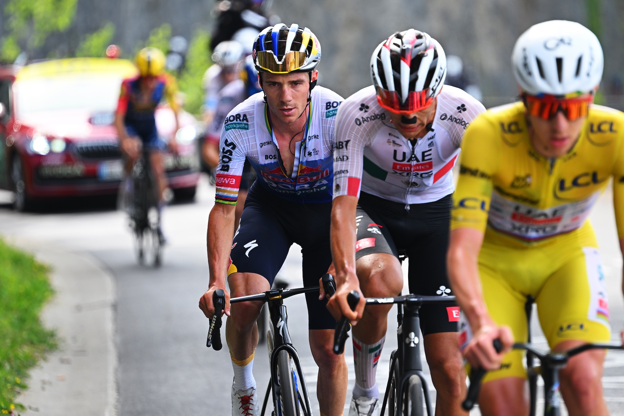 Remco Evenepoel (Red Bull - BORA - Hansgrohe) en la escapada durante el 113.º Tour de Francia 2026 (Foto de Tim de Waele/Getty Images)