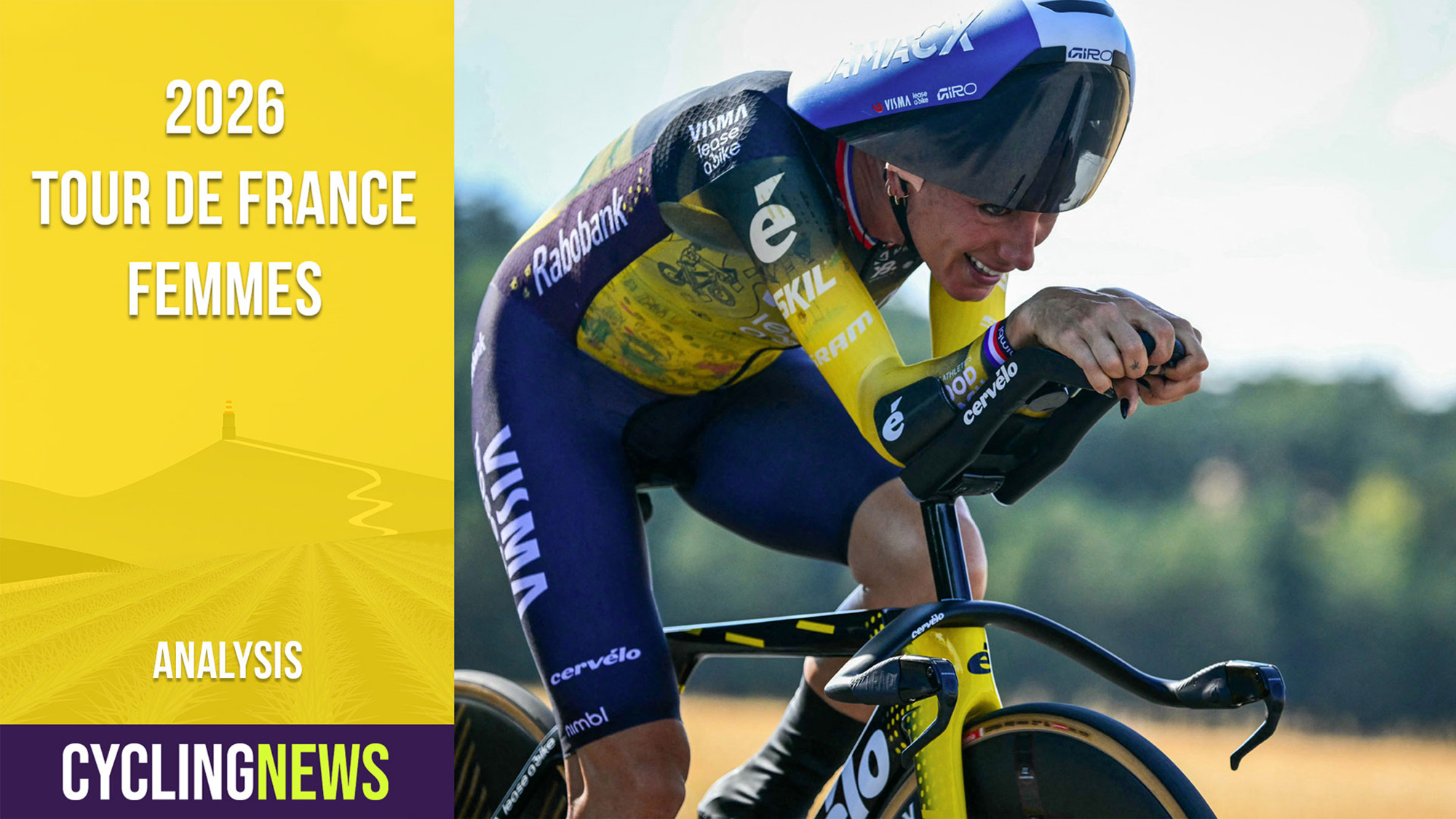 Equipo Visma | La ciclista francesa de Lease a Bike, Pauline Ferrand-Prevot, compite durante la contrarreloj individual en la cuarta (de 9) etapa de la quinta edición de la carrera ciclista femenina del Tour de Francia, contrarreloj de 21 km entre Gevrey-Chambertin y Dijon, en el este de Francia, el 4 de agosto de 2026. (Foto de NICOLAS TUCAT / AFP a través de Getty Images)