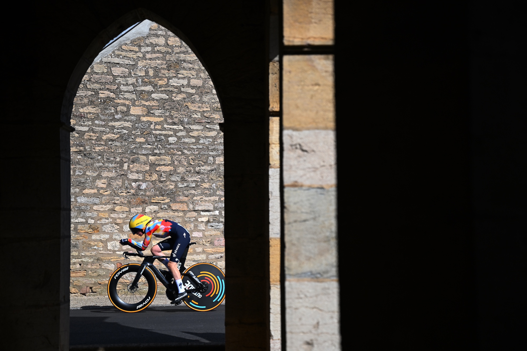 Anna van der Breggen de SD Worx - Protime compite durante el 5.º Tour de Francia Femmes 2026, etapa 4, una etapa contrarreloj individual de 21 km (Foto de Tim de Waele/Getty Images)