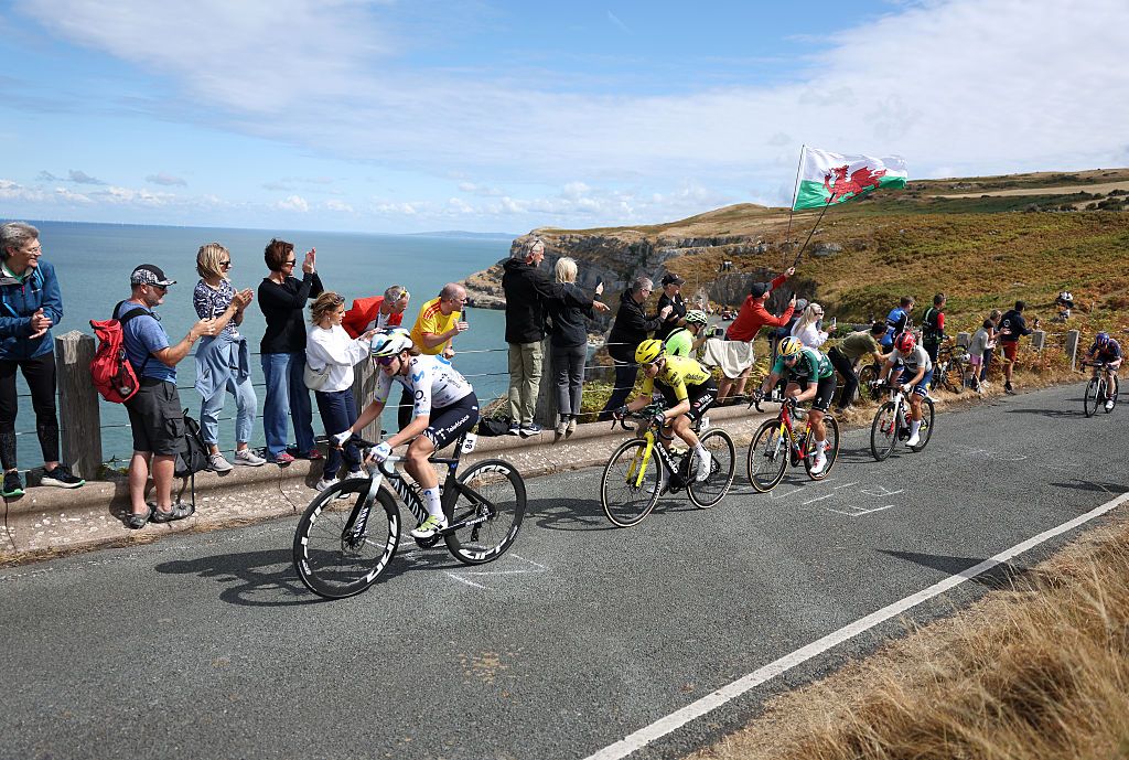 Liane Lippert (Movistar) during stage 3 of the 2026 Tour of Britain Women on The Great Orme, Wales. (Photo by Matt McNulty/Getty Images)