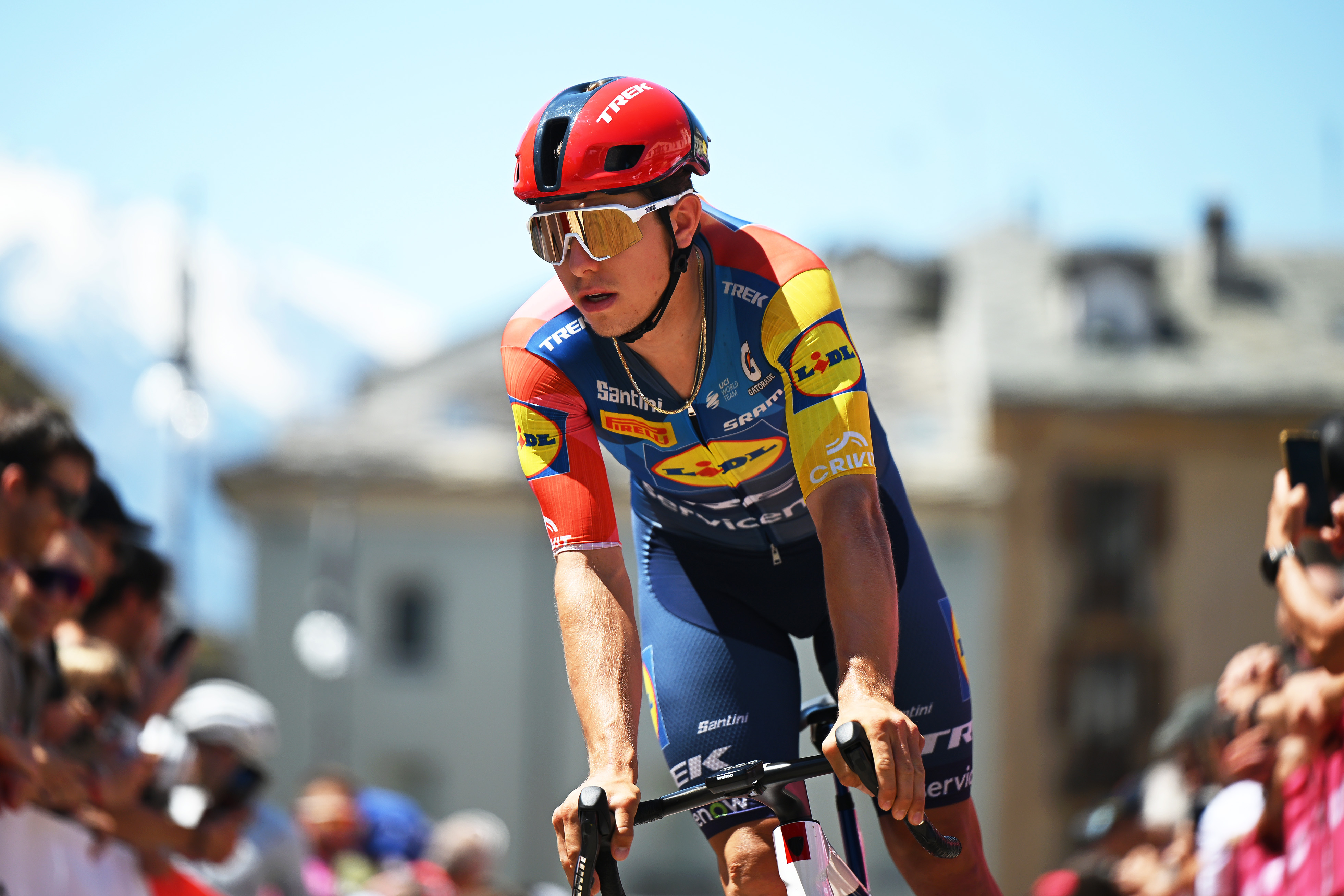 Tim Torn Teutenberg de Alemania y el equipo Lidl - Caminata previa al 109.º Giro de Italia 2026, etapa 14, una etapa de 133 km desde Aosta hasta Pila -Gressan 1789 m / #UCIWT / el 23 de mayo de 2026 en Aosta, Italia. (Foto de Dario Belingheri/Getty Images)