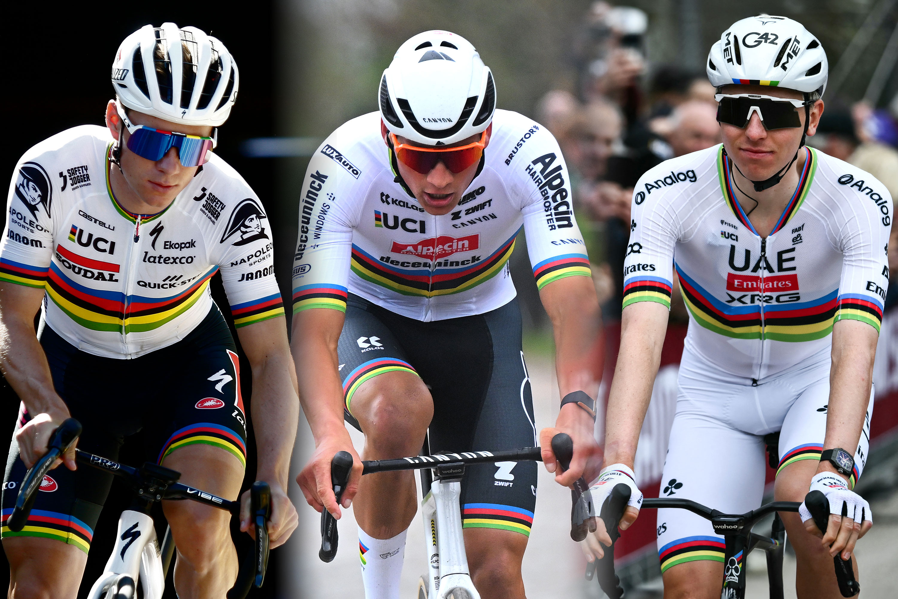 Remco Evenepoel, Mathieu van der Poel y Tadej Pogačar estarán entre los competidores del Campeonato Mundial de Ruta