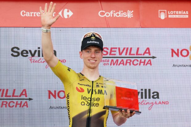 "Eso realmente no sienta nada bien": Matthew Brennan, incrédulo después del quinto triunfo en la Vuelta a España y rompiendo el récord de victorias de etapa del Gran Tour de Visma.