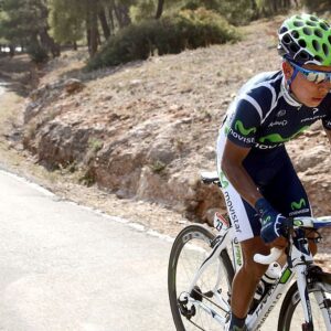 Nairo Quintana on the attack in a race in Spain in 2012