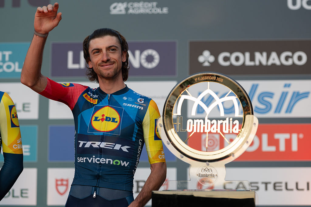 Giulio Ciccone en la presentación de los equipos para Il Lombardia 2026