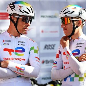 TotalEnergies riders before the start of the 2026 Sparkassen Münsterland Giro, one of the last races of the season