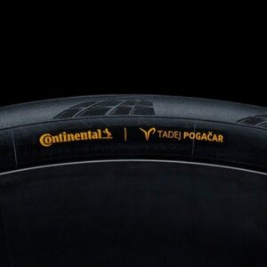 A Tadej Pogačar limited edition Continental GP5000 tyre