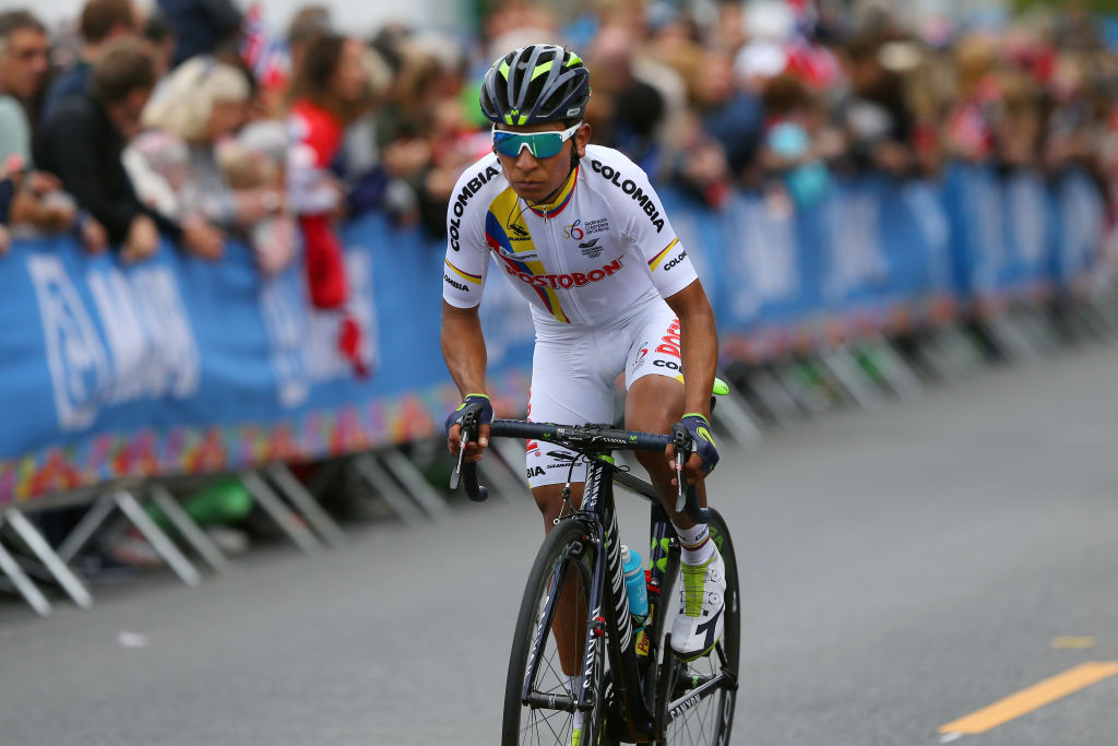 Campeonato del Mundo de Ruta 2017: Nairo Quintana durante la carrera EM de ruta